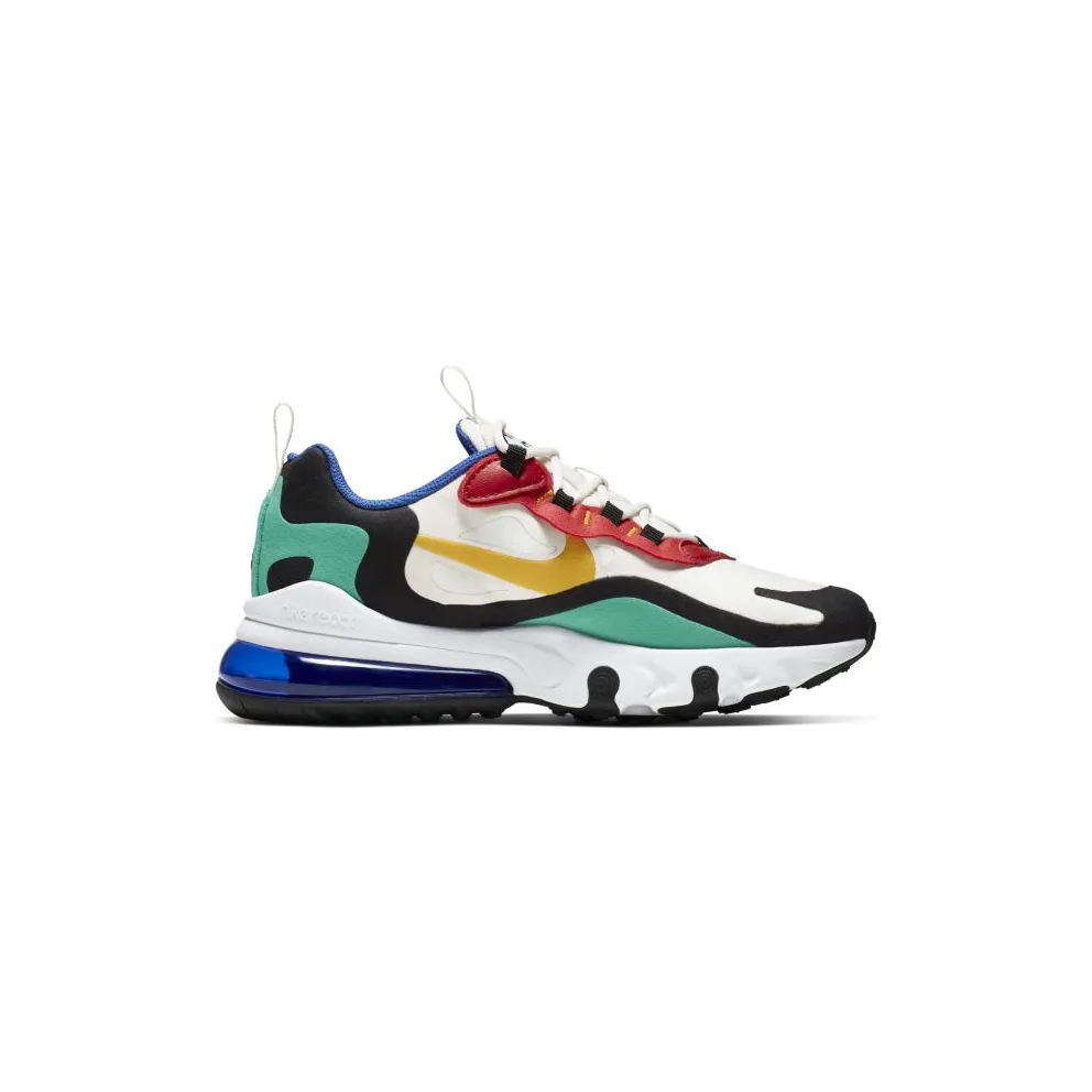 Nike Air Max 270 React Phantom Multi-Color (GS) Phantom/University Gold-University Red-Black-Kinetic Green-Hyper Royal (BQ0103-001)