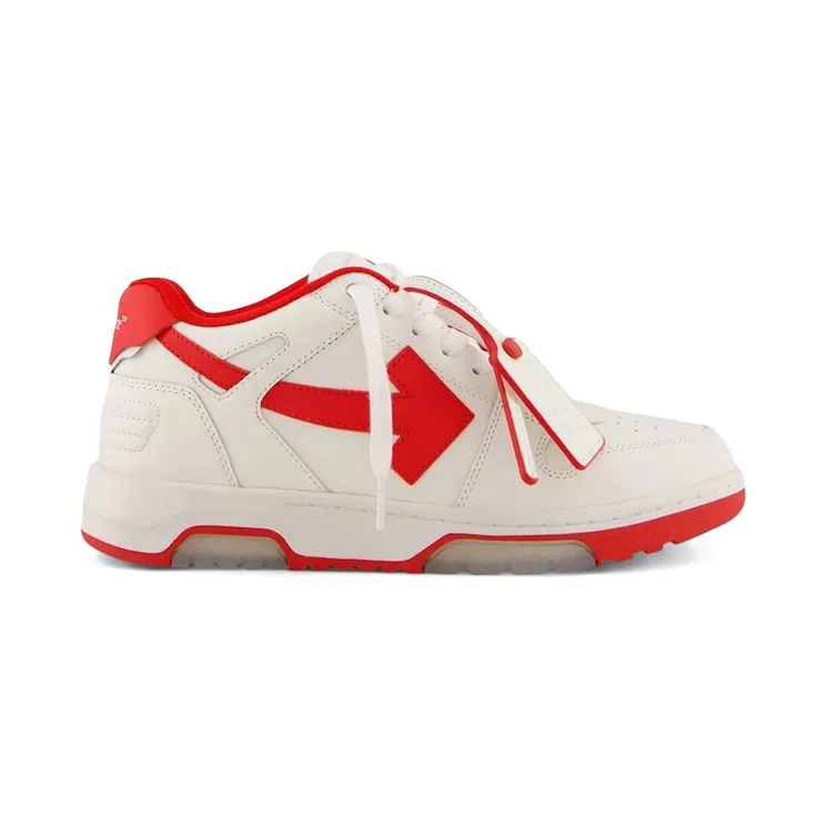 OFF-WHITE Out Of Office “OOO” Low Tops White Red (2024) (OMIA189F24LEA0020125)