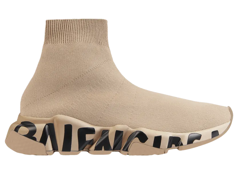 Balenciaga Speed Graffiti Beige Black (W)