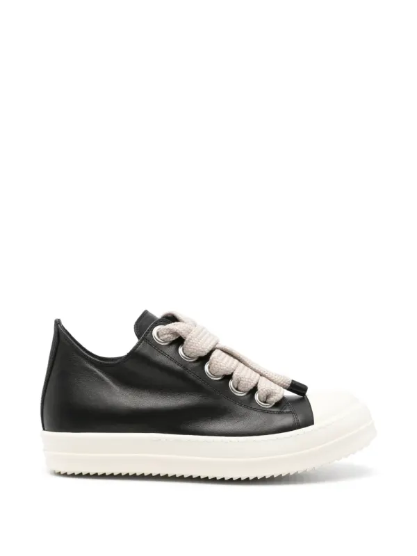 Rick Owens Jumbolace Low leren sneakers – Zwart (RU02F4893LCOW2)