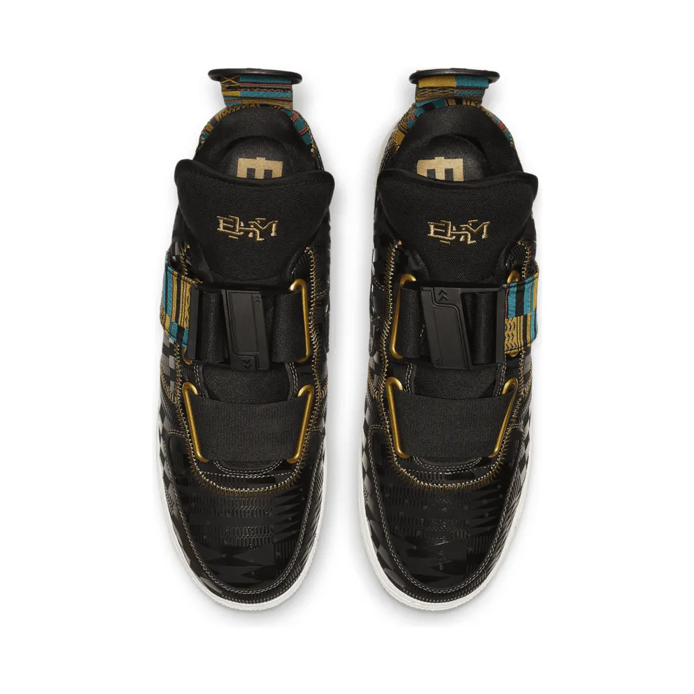 Nike Air Force 1 Utility BHM (2019) Black/Metallic Gold-White (BV7783-001)