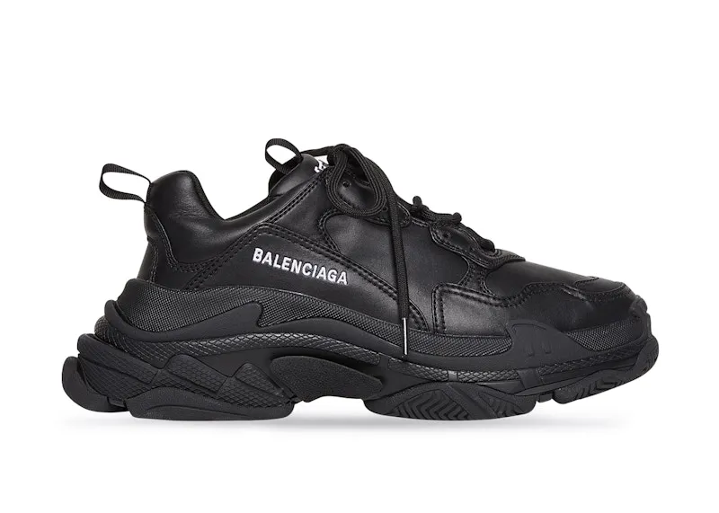 Balenciaga Triple S Synthetic Leather Triple Black (W) (524039W2FA51000)
