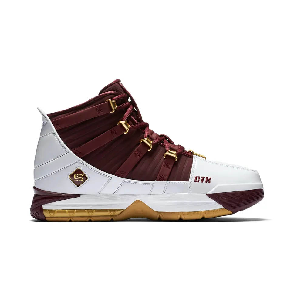 Nike LeBron 3 Christ The King (2018) White/Deep Maroon-Metallic Gold (BQ2444-100)