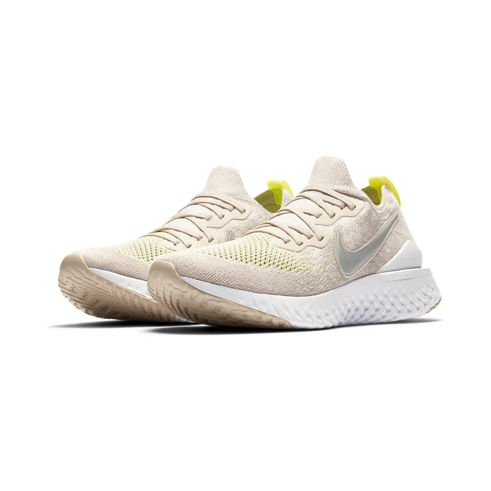 Nike Epic React Flyknit 2 Cream “Desert Sand / White / Volt / Reflect Silver” (CJ9695-002)