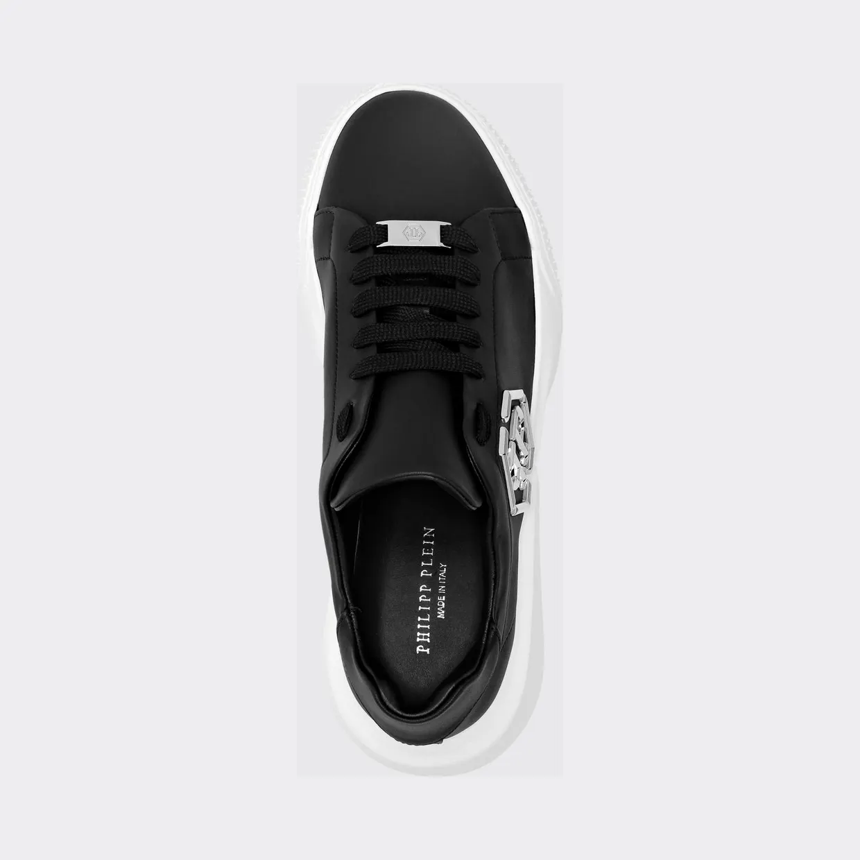 Philipp plein Smooth Leather Low-Top Sneakers with Monogram and Hexagon Logo Black (UABSUSC0348PLE075N02) (3)