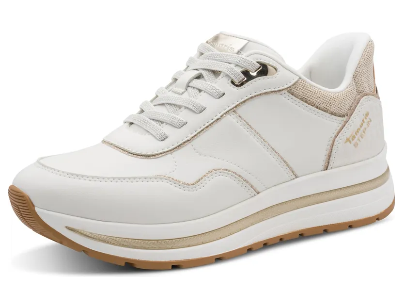 Tamaris sneaker Donkerbeige / Wit (1-23766-46-100)