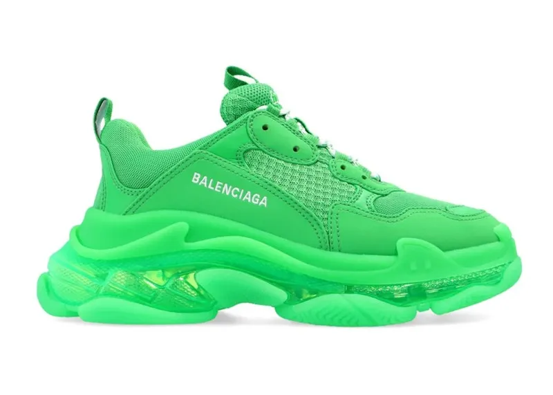Balenciaga Triple S Clear Sole Fluo Green (544351W2GA13510)