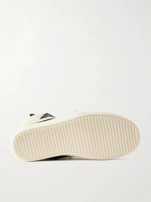 Rick Owens Geobasket Panelled Leather and Rubber Sneakers Black (RU02F4894) (3)