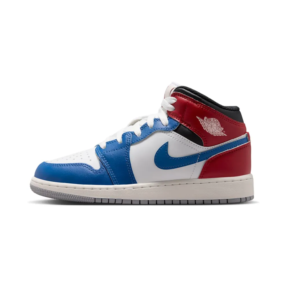 Air Jordan 1 Mid GS “True Blue / Varsity Red / Black / Summit White” (DQ8423-406)