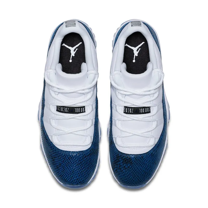 Jordan 11 Retro Low Snake Navy (2019) White/Black-Navy (CD6846-102)