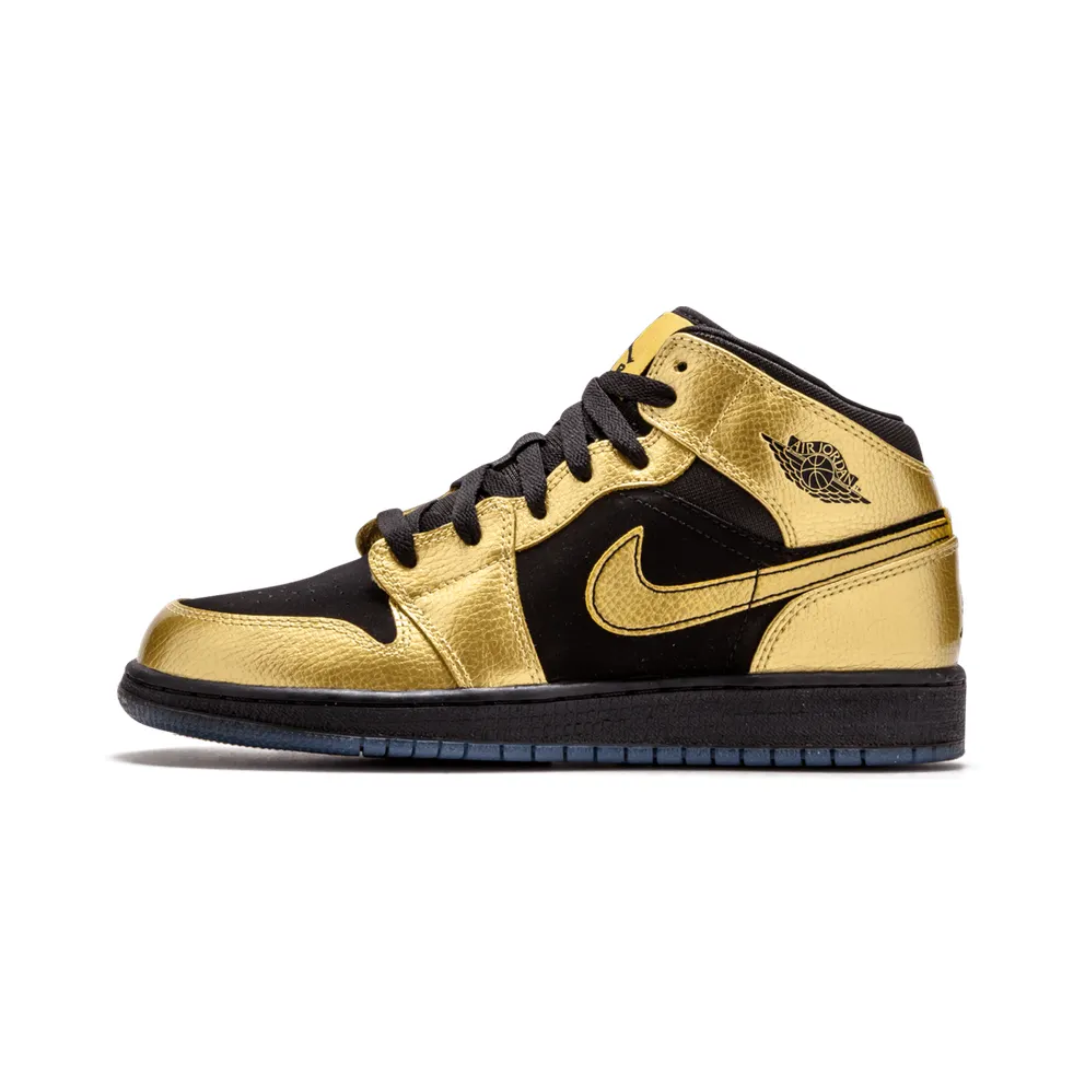 Jordan 1 Mid Metallic Gold Coin Black (GS)