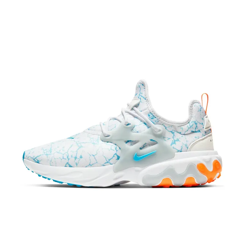 Nike React Presto Acid Wash White/Aura-Total Orange-Blue Fury (CN7664-100)