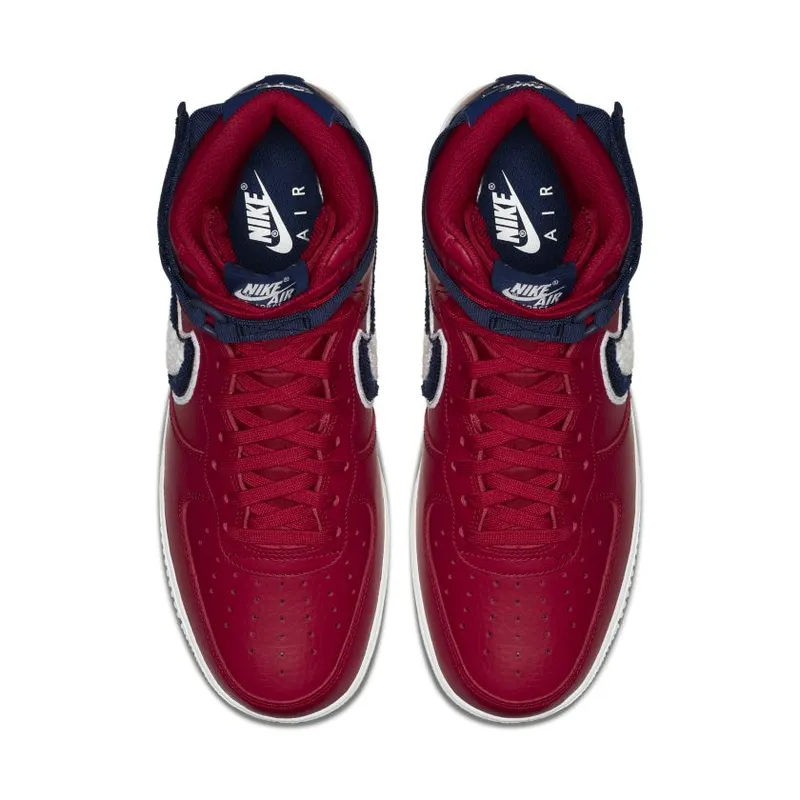 Nike Air Force 1 High 3D Chenille Swoosh Red White Blue Gym Red/White-Blue Void-White (806403-603)