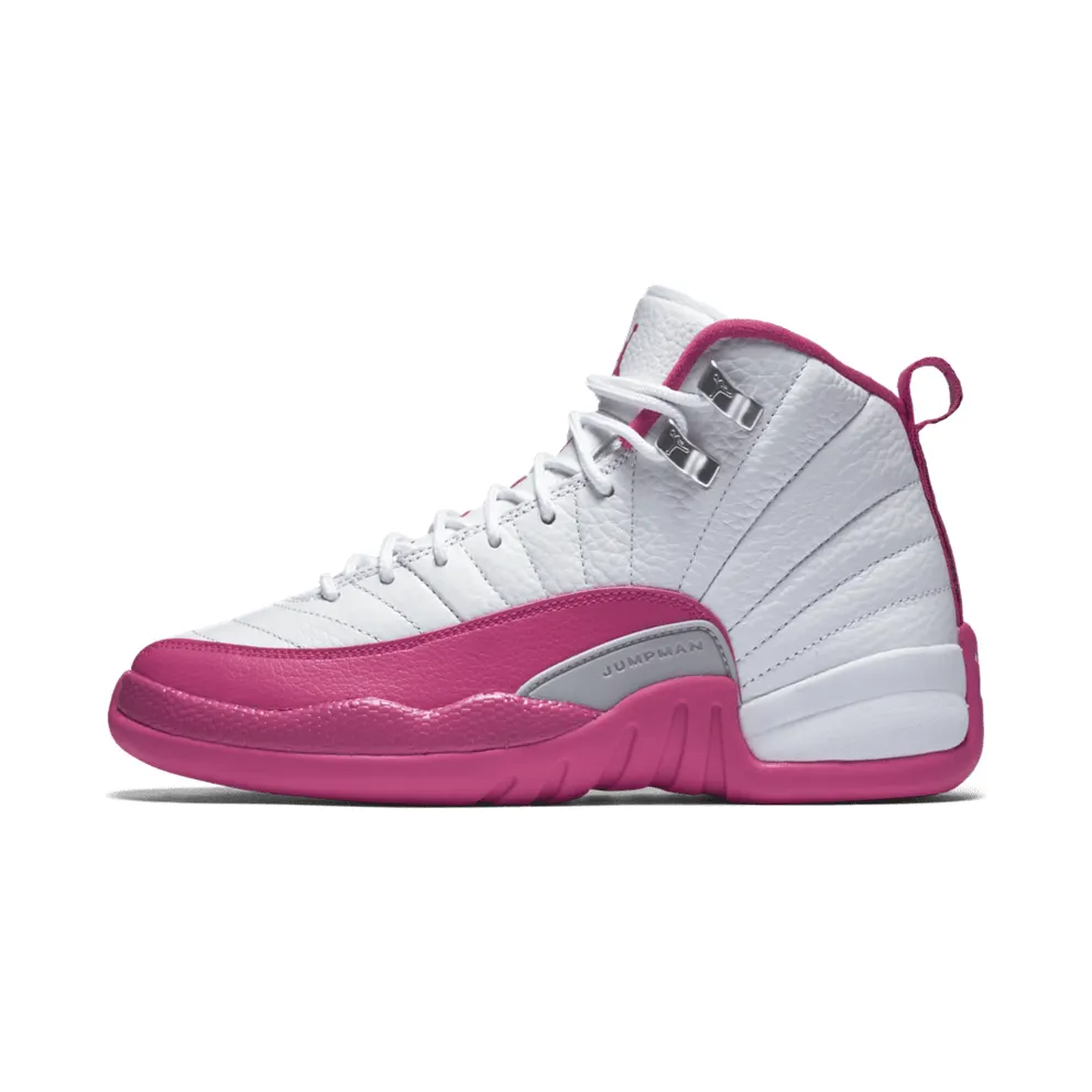 Jordan 12 Retro Dynamic Pink (GS) White/Vivid Pink-Metallic Silver (510815-109)