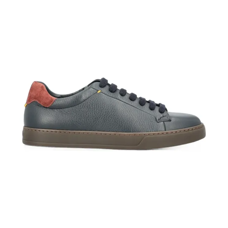 Doucal’s pebbled lace-up “Blue” (DU3552SPENPF884OB00)