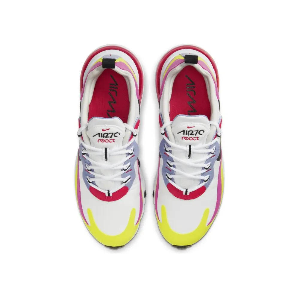 Nike Air Max 270 React White Pink Yellow (W) White/Black-Pink-Yellow-Red-Blue (CZ9351-100)