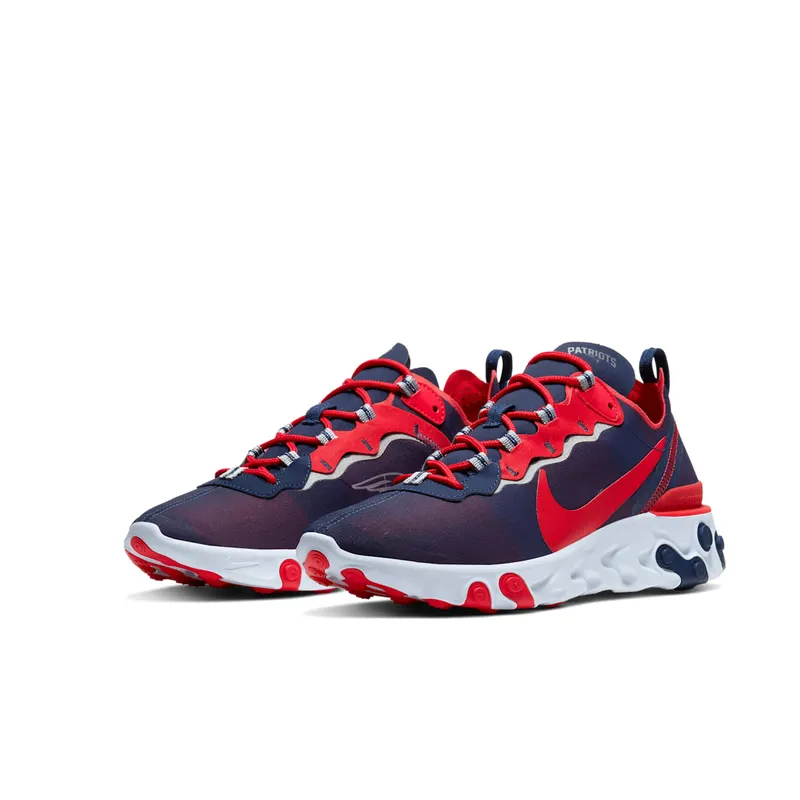 Nike React Element 55 New England Patriots College Navy/White-Silver-University Red (CK4883-400)