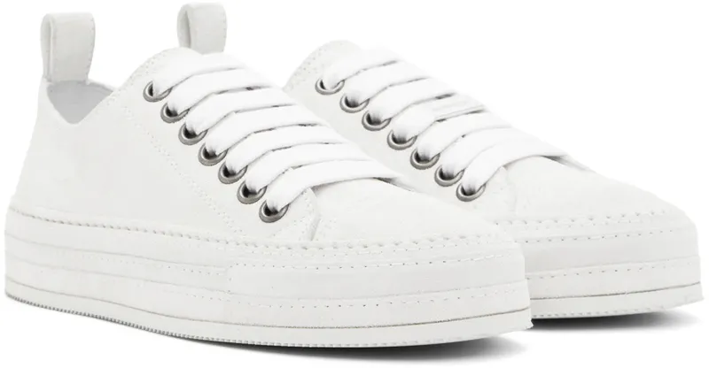 Ann Demeulemeester White Suede Gert (2201-W-N03-375-001)