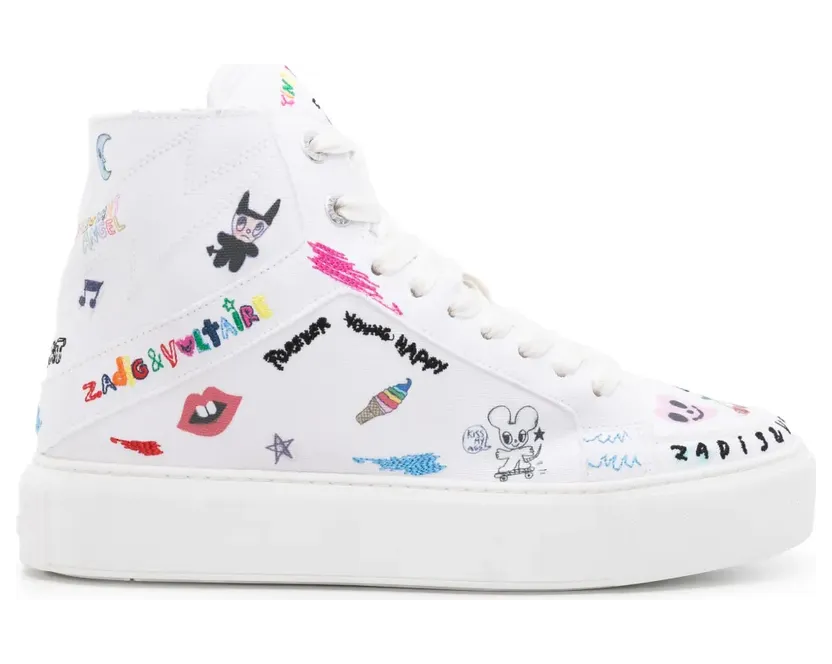 Zadig&Voltaire High Flash sneakers met plateauzool – Wit (SWSN00499)