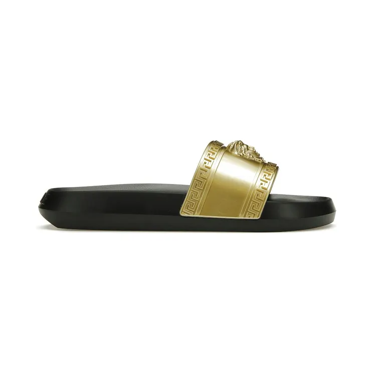 Versace Palazzo Medusa Pool Slide Gold Black (1008733DGOLG)