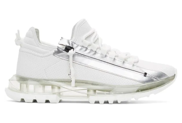 Givenchy White and Silver Spectre Low Runner Sneakers (BH003MH0TR)