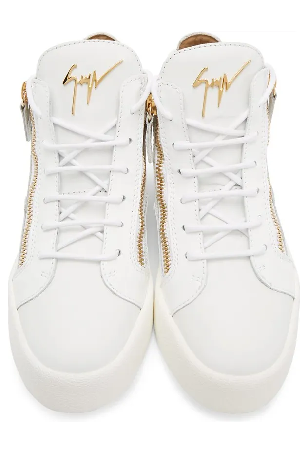 Giuseppe Zanotti White Kriss High-Top Sneakers (RU70009 72686) (5)