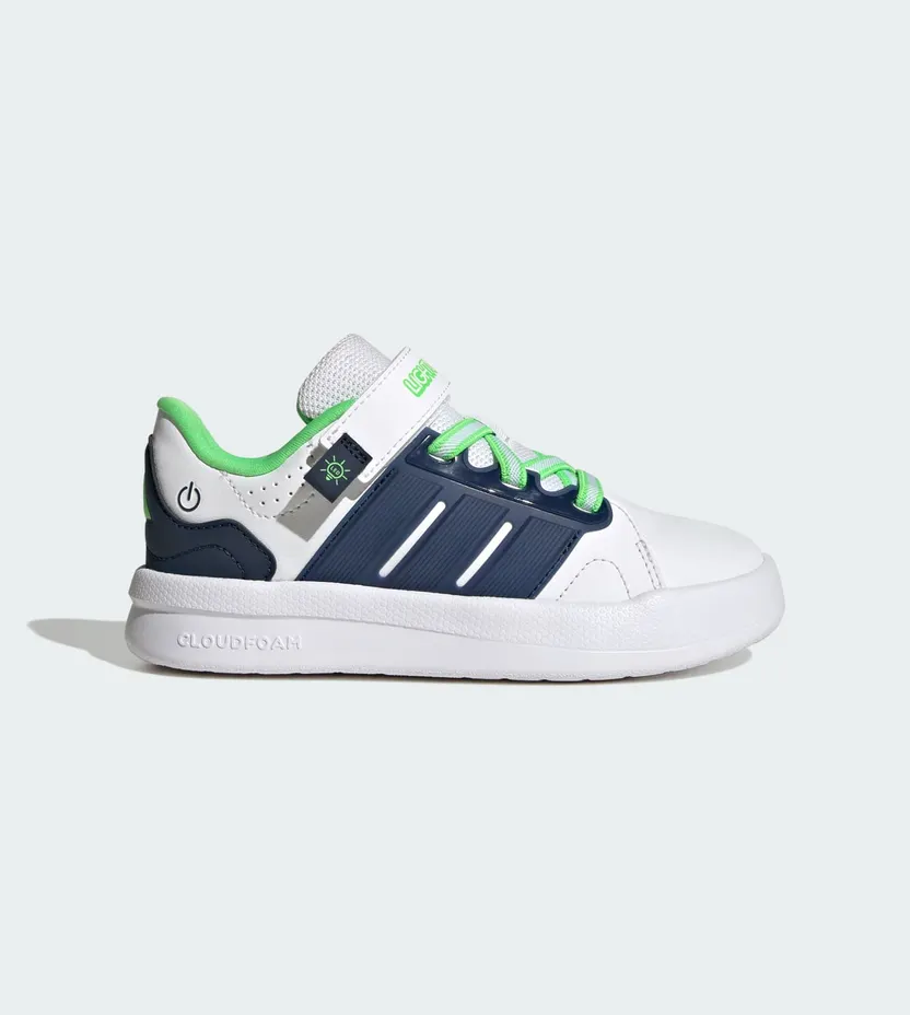 Adidas LIGHTORAMA COURT SCHOENEN KIDS Cloud White / Night Indigo / Screaming Green (KJ6997)