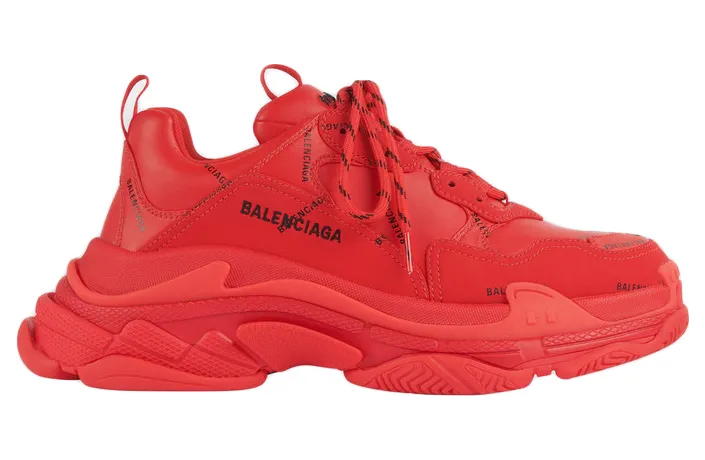 Balenciaga Triple S Allover Logo Red