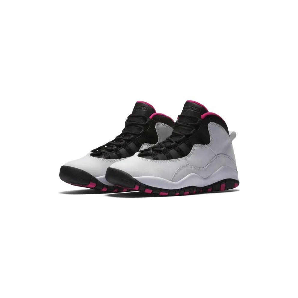 Jordan 10 Retro Vivid Pink (GS) Pure Platinum/Black-Vivid Pink (487211-008)