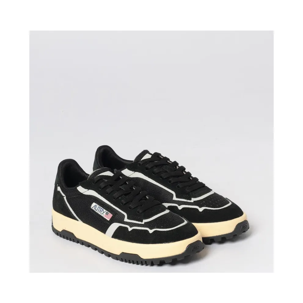 Autry Wildpace Low Suede and Mesh Sneakers Black (LDLMAK06)