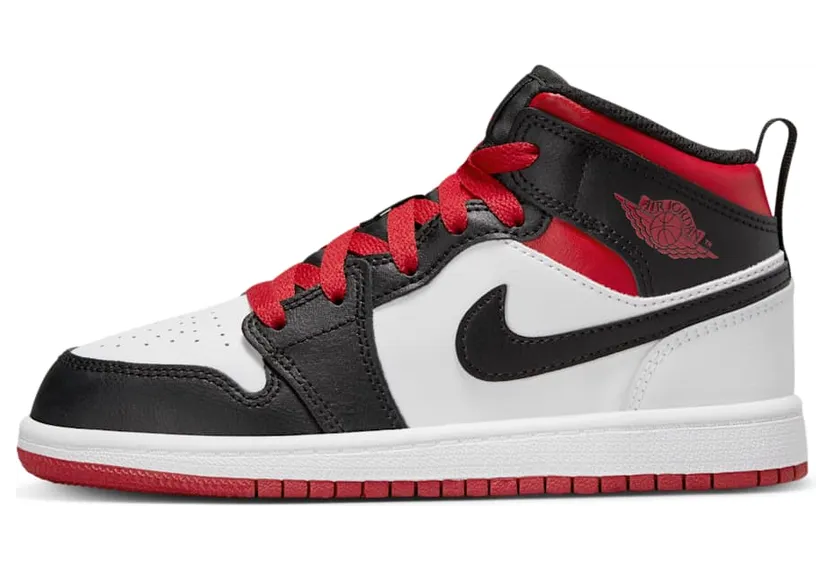 Jordan 1 Mid PS Jordan 1 Mid “White / Black / Gym Red” (DQ8424-106)
