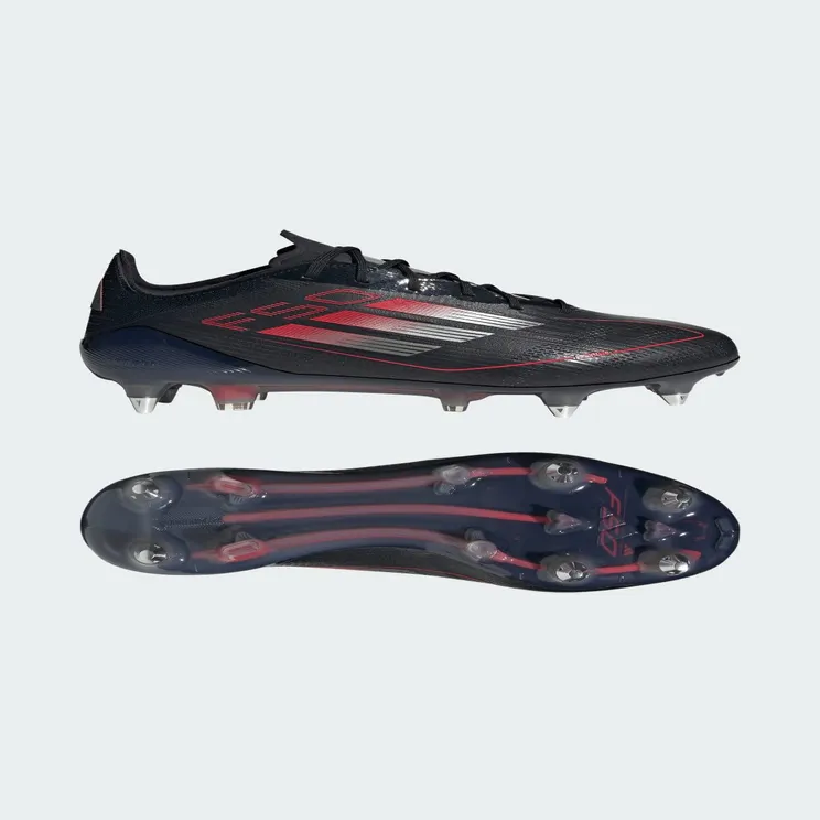 adidas F50 Elite Soft Ground Boots “Core Black / Iron Metallic / Lucid Red” (IE1260)