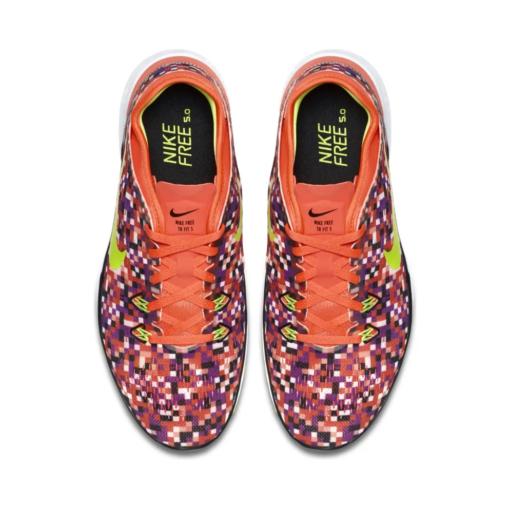 Nike Free 5.0 TR Fit Print Hyper Orange (W) (704695-802)