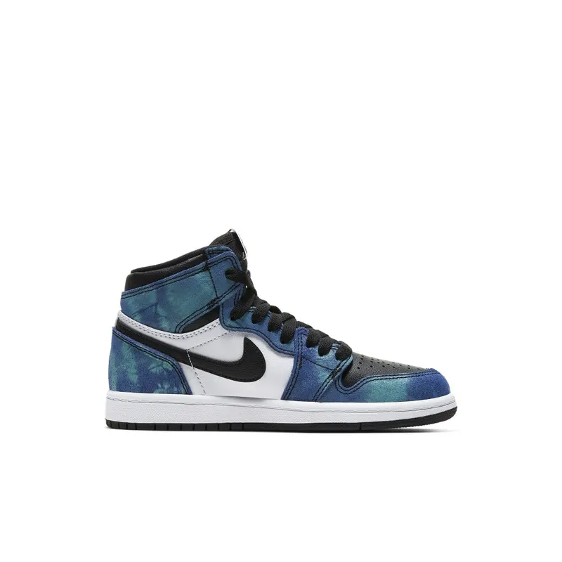 Jordan 1 Retro High Tie Dye (PS) White/Black-Aurora Green (CU0449-100)