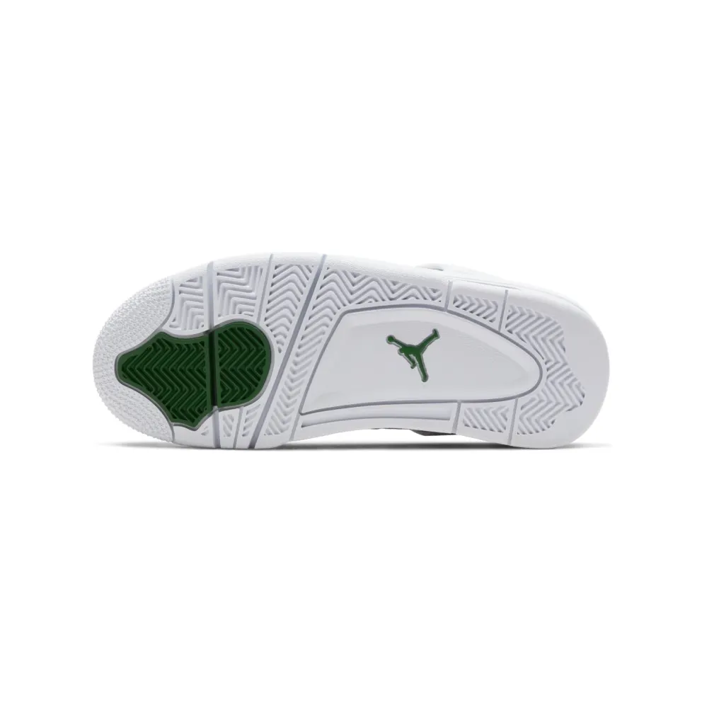 Jordan 4 Retro Metallic Green (GS) White/Metallic Silver-Pine Green (408452-113)
