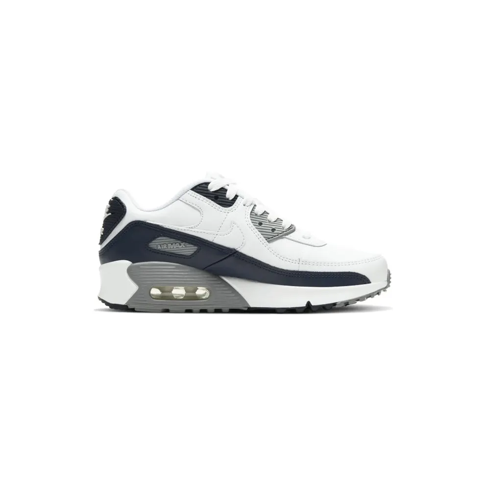 Nike Air Max 90 White Grey Obsidan (GS) White/Light Smoke Grey-Particle Grey-Obsidian (CD6864-105)