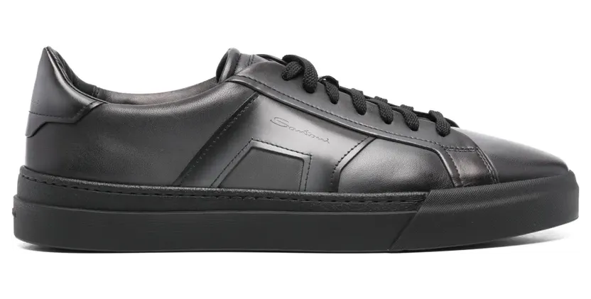 Santoni Loafers met dubbele gesp “Black” (MBGT22018NEORGON)