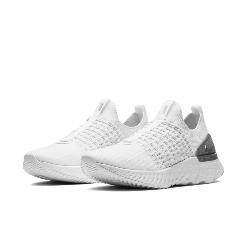 Nike React Phantom Run Flyknit 2 White Pure Platinum (W) White/White-Pure Platinum-Metallic Silver (CJ0280-100)