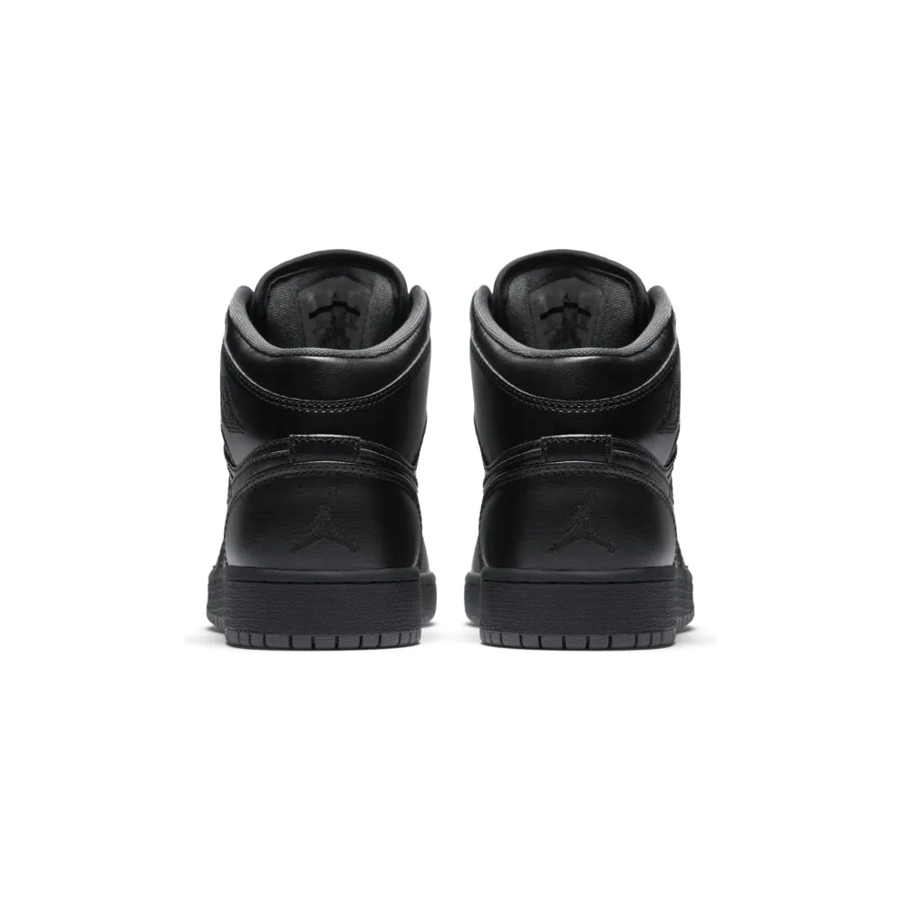 Jordan 1 Mid Black Dark Grey Outsole (GS) Black/Black-Dark Grey (554725-021)