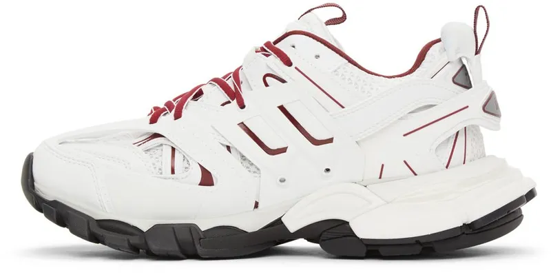 Balenciaga White & Burgundy Track 9066 WHITE/ (542023 W3AD1)