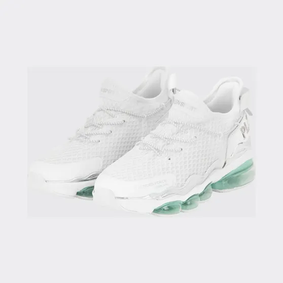 Plein Sport Two-Tone Mesh Low-Top Trainers with Cushioned Sole White (PADSUSC0576STE003N0107)
