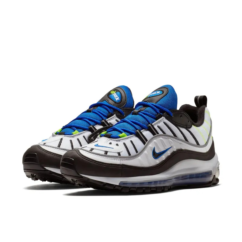 Nike Air Max 98 White Black Racer Blue White/Black-Racer Blue-Volt (640744-103)