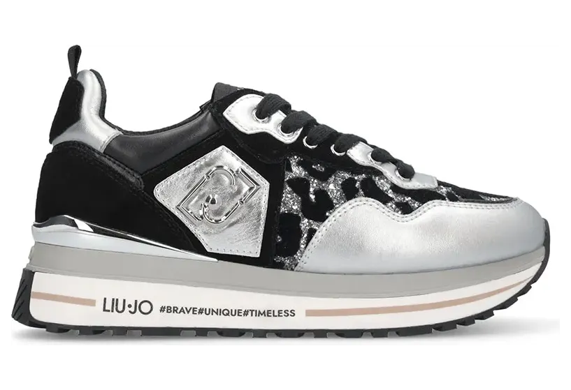 Liu Jo sneaker Calf Leather/Printed Silver/Black (BF5009PX682S1S01)