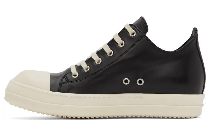 Rick Owens Black Leather Sneakers (RU02B2891 LPO) (3)