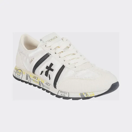 Premiata Lucy Cotton Twill and Nylon Sneakers White (LUCY8139)