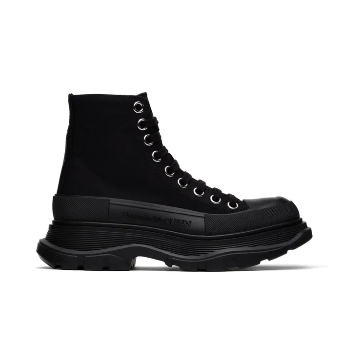 Alexander McQueen Black Tread Slick High-Top Sneakers (697080W4MV2)