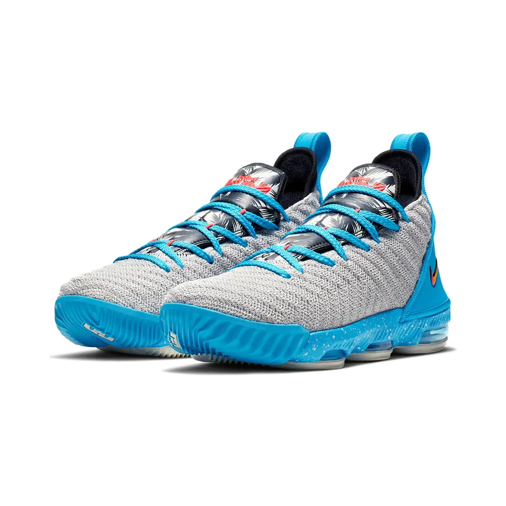 Nike LeBron 16 Tropical Beach (GS) Light Bone/Tour Yellow-Bright Crimson-Blue Lagoon-Atmosphere Grey-Black (AQ2465-076)