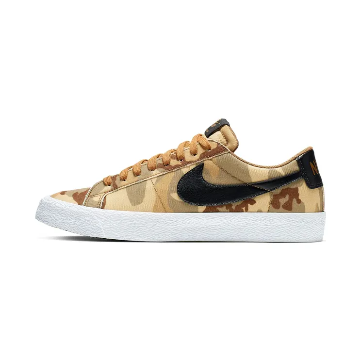Nike SB Blazer Low Canvas Desert Camo “Parachute Beige / Ale Brown / Black” (889053-200)