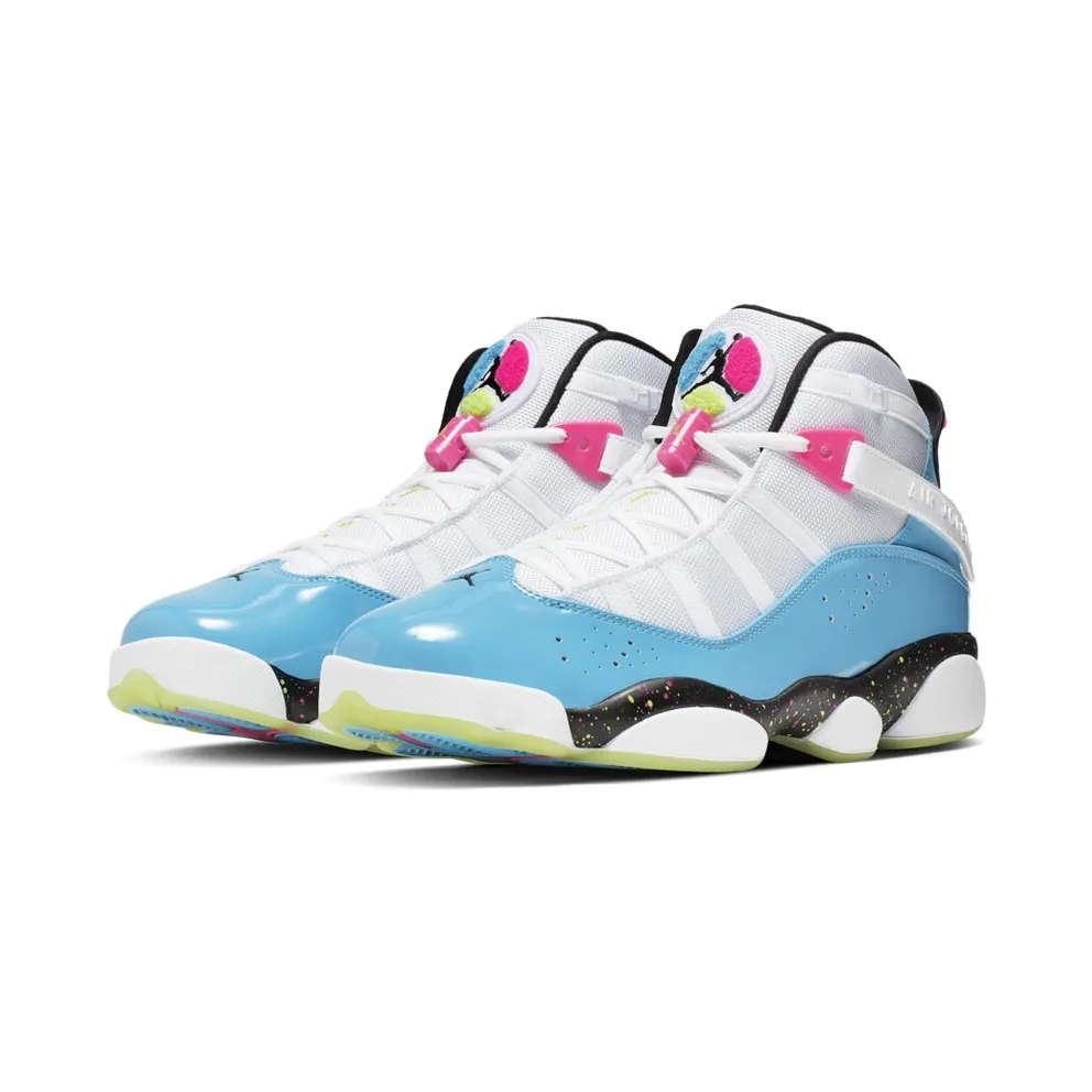 Jordan 6 Rings White Light Blue Fury Cyber White/Light Blue Fury-Cyber-Hyper Pink (CK0018-100)