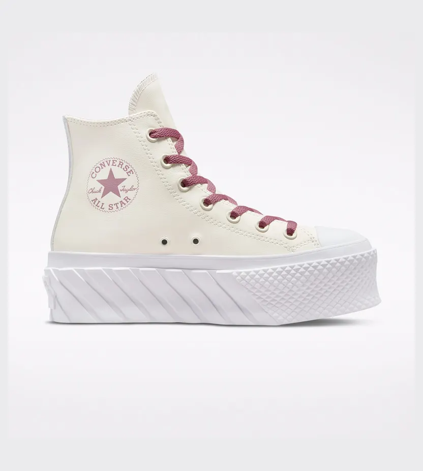 Converse Chuck Taylor All Star Lift 2X Platform Matte Metallic Egret/pink Aura/wit (572607C)